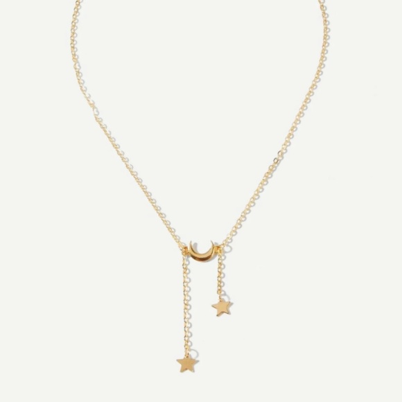 3/$21 Moon and Falling Star Gold Necklace - Picture 3 of 3